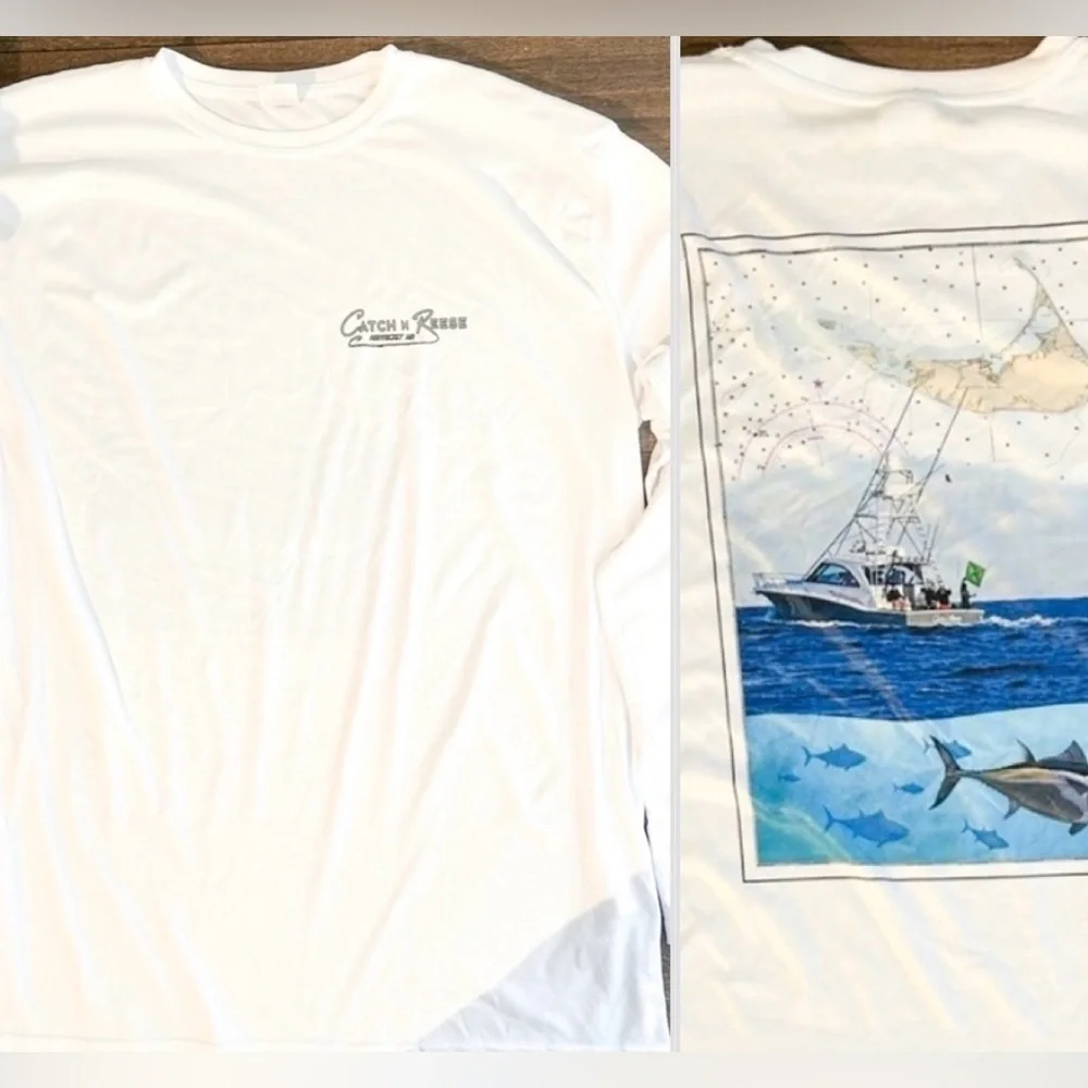 Vapor Apparel white Long Sleeve Sun Shirt UPF50+ Performance Fishing - Picture 4 of 5